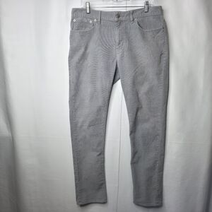 J Crew Corduroy Pants Mens 34x33 Gray Straight Slim Flex Stretch 5 Pocket Jeans